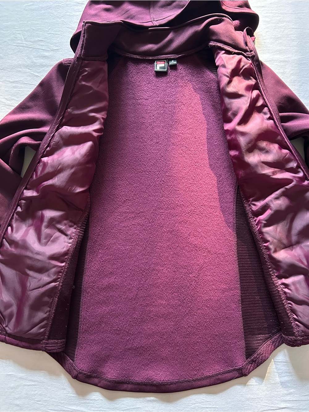 Fila Sport Quilted Hooded Jacket in Dark Purple/Eggplant Size Medium - Picture 6 of 9